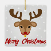 Reindeer Merry Christmas Keramikornament (Rückseite)