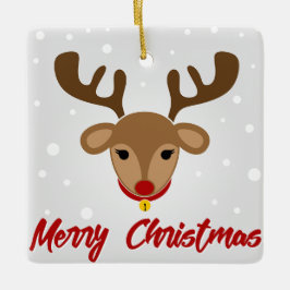 Reindeer Merry Christmas Keramikornament