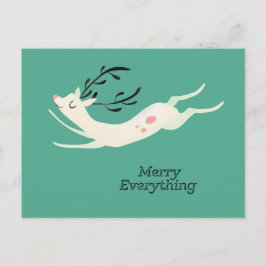 Reindeer Merry Everything Feiertagspostkarte