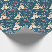Reindeer Mistletoe Christmas Eve Wrapping Paper Geschenkpapier (Ecke)