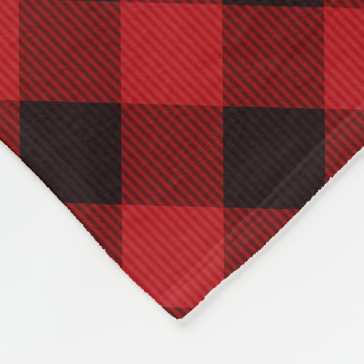 Reindeer Monogram | Deep Red Buffalo Kariert Fleecedecke (Ecke)