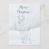 Reindeer Mute Blue Gray Lined Winter Weihnachten (Vorderseite)