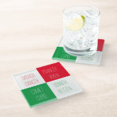 REINDEER NAMES Glass Drink Untersetzer (Schrägansicht)