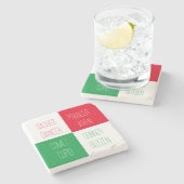 REINDEER NAMES Marble Stone Untersetzer (Seitenansicht)