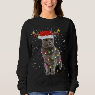 Reindeer Nebelung Cat Weihnachtslicht Weihnachten Sweatshirt