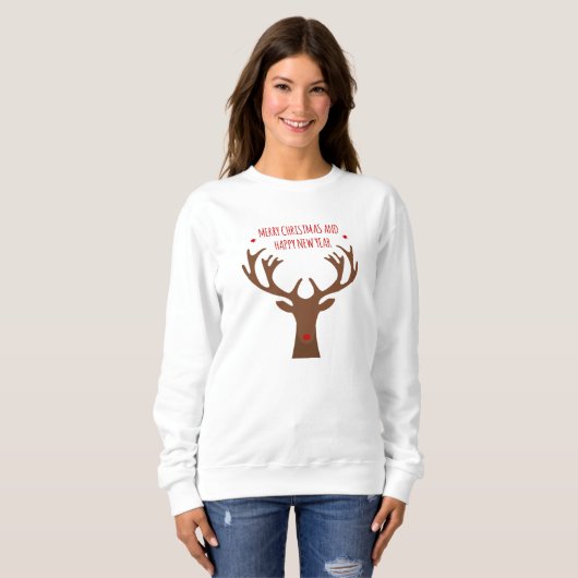 Reindeer Noel Emblem Sweatshirt (Vorne ganz)