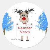 Reindeer Noses Runder Aufkleber (Vorderseite)