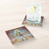 Reindeer Nutcracker Ballet, Glass Coaster Glasuntersetzer (Schrägansicht)