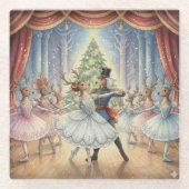 Reindeer Nutcracker Ballet, Glass Coaster Glasuntersetzer (Vorderseite)
