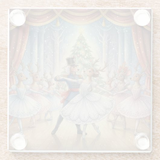 Reindeer Nutcracker Ballet, Glass Coaster Glasuntersetzer (Rückseite)
