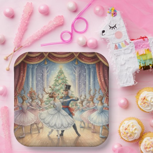 Reindeer Nutcracker Ballet, Paper Plates Pappteller (Party)
