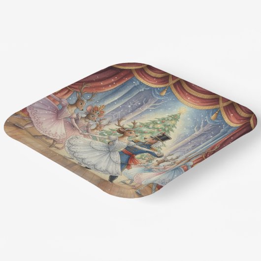 Reindeer Nutcracker Ballet, Paper Plates Pappteller (Gewinkelt)