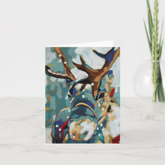 Reindeer Original Painting Holiday Card Karte