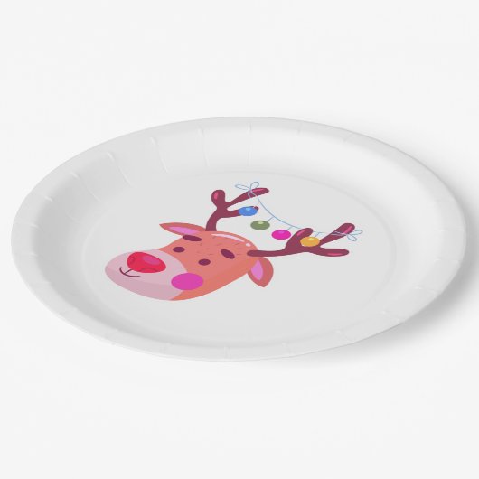 Reindeer Pappteller (Schrägansicht)