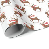 Reindeer Parade Christmas Wrapping Paper Geschenkpapier (Rolleneckpunkt)