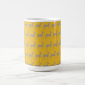 Reindeer Pattern Mug - Mustard Yellow Christmas Kaffeetasse (Mittel)
