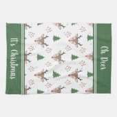 Reindeer Pattern Personalisiert Weihnachten Geschirrtuch (Horizontal)