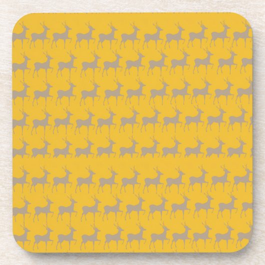 Reindeer Pattern Plastic Coaster (Set) Getränkeuntersetzer (Vorderseite)