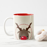 REINDEER PEEKING niedliche rote Nase Rudolph Elfen