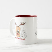 Reindeer Pharmacy Merry Christmas Zweifarbige Tasse (Vorderseite Links)