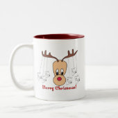 Reindeer Pharmacy Merry Christmas Zweifarbige Tasse (Links)