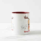 Reindeer Pharmacy Merry Christmas Zweifarbige Tasse (Mittel)