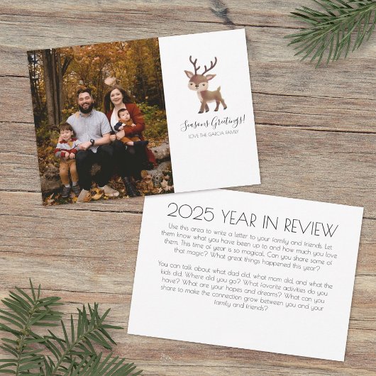 Reindeer Photo Christmas Card Feiertagskarte