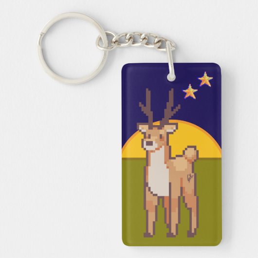 Reindeer, Pixelart, Pixel Art  Schlüsselanhänger (Vorderseite)