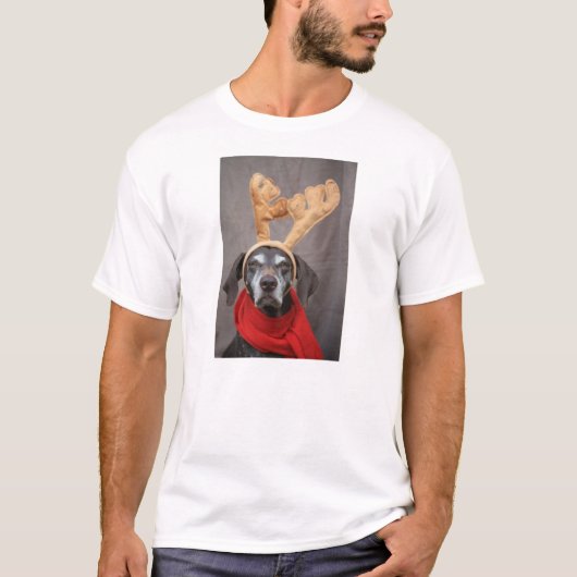 Reindeer Pointer Ugly Christmas Sweater T-Shirt (Vorderseite)