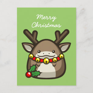 Reindeer Postcard Feiertagspostkarte
