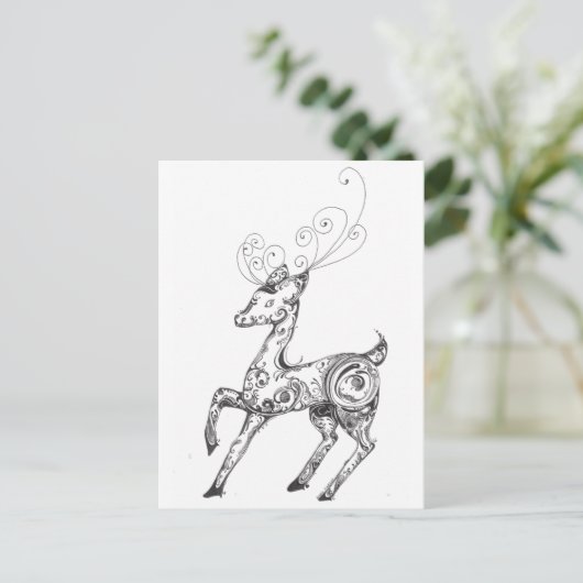 Reindeer Postkarte (Stehend Vorderseite)