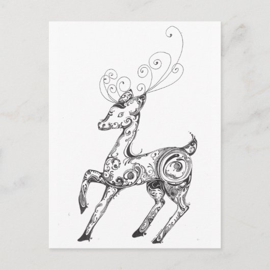 Reindeer Postkarte (Vorderseite)