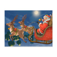 Reindeer Pulling Santa Claus Sleigh | Weihnachten