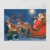 Reindeer Pulling Santa Claus Sleigh | Weihnachten (Vorderseite)