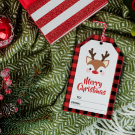 Reindeer Red Kariert frohe Weihnachten bis von Geschenkanhänger