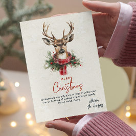 Reindeer Red Scarf und Pine Custom Christmas Feiertagskarte