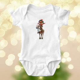 Reindeer Rider Christmas Elf Baby Bodysuit Baby Strampler