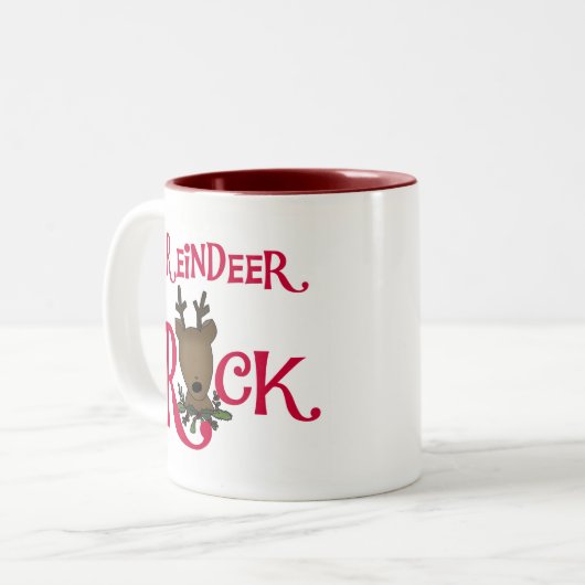 Reindeer Rock Zweifarbige Tasse (Vorderseite Links)