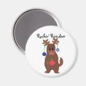 Reindeer Rockin' Rentier Magnet (Vorderseite/Rückseite)