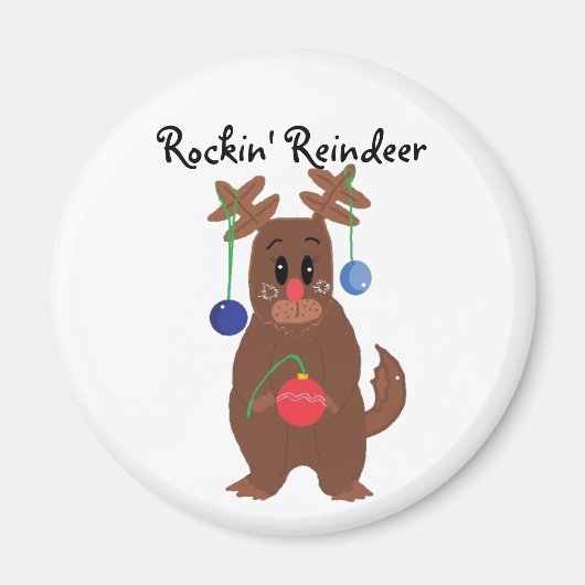 Reindeer Rockin' Rentier Magnet (Vorne)