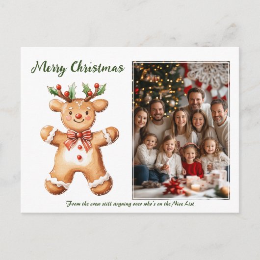 Reindeer Rookie Feiertagspostkarte (Vorderseite)