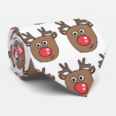 Reindeer Rudolf Niedlich Santa Xmas Krawatte (Gerollt)