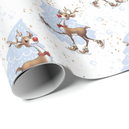 Reindeer Rudolph Christmas Geschenkpapier (Rolleneckpunkt)