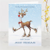 Reindeer Rudolph Grandson Christmas Karte (Gelbe Blume)