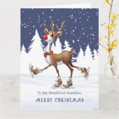 Reindeer Rudolph Grandson Christmas Karte (Gelbe Blume)