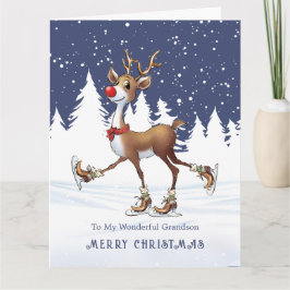 Reindeer Rudolph Grandson Christmas Karte
