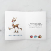 Reindeer Rudolph Grandson Weihnachtskarte Karte (Innenseite)