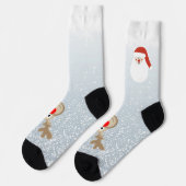 Reindeer Rudolph Red Nose Santa Crew Socks Socken (Linkes Detail)