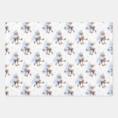 Reindeer Rudolph Weihnachtswrapping Paper Geschenkpapier Set (Vorderseite 2)