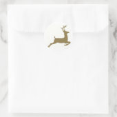 Reindeer Runder Aufkleber (Tasche)